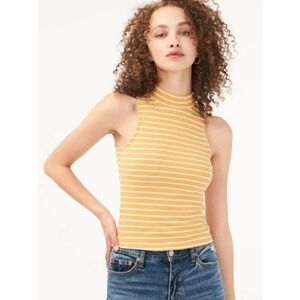 Aeropostale Seriously Soft Striped Mock Neck Tank